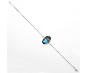 Natural Shell In Black Blue Turquoise Bracelet SDB3261 B-1023, 14x21 mm
