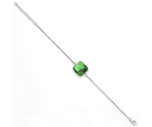 Natural Green Matrix Turquoise Bracelet SDB3388 B-1023, 15x15 mm