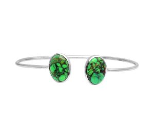 Green Matrix Turquoise Cuff Bangle Bracelet SDB3622 B-1004, 10x14 mm