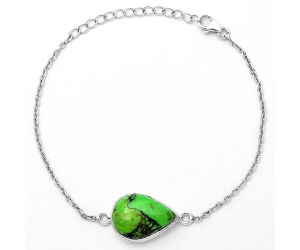 Natural Green Matrix Turquoise Bracelet SDB3664 B-1023, 13x18 mm