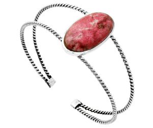 Pink Thulite - Norway Cuff Bangle Bracelet SDB4290 B-1014, 14x26 mm