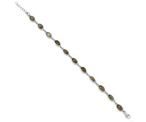 Natural Gray Moonstone Bracelet SDB4373 B-1001, 5x8 mm