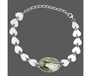 Valentine Gift Heart - Natural Serpentine Bracelet SDB4723 B-1044, 14x21 mm