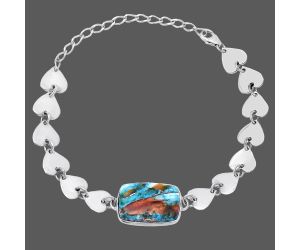 Valentine Gift Heart - Spiny Oyster Turquoise Bracelet SDB4728 B-1044, 14x19 mm