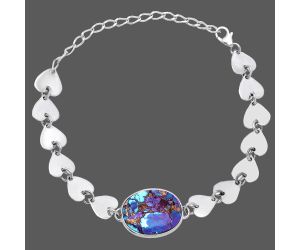 Valentine Gift Heart - Kingman Purple Dahlia Turquoise Bracelet SDB4734 B-1044, 15x19 mm