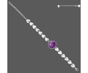 Valentine Gift Heart - Copper Purple Turquoise Bracelet SDB4735 B-1044, 18x18 mm
