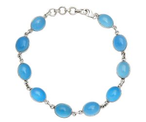 Blue Chalcedony Bracelet SDB4899 B-1001, 8x10 mm