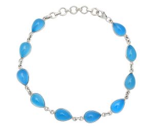 Blue Chalcedony Bracelet SDB4908 B-1001, 7x10 mm