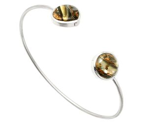 Copper Abalone Shell Cuff Bangle Bracelet SDB4957 B-1004, 12x13 mm