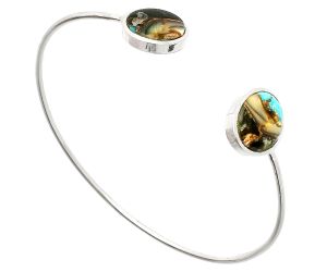 Copper Abalone Shell Cuff Bangle Bracelet SDB4975 B-1004, 12x15 mm