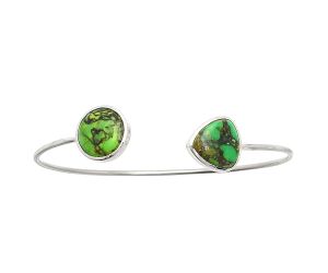 Green Matrix Turquoise Cuff Bangle Bracelet SDB4988 B-1004, 13x13 mm