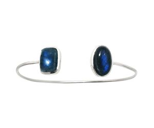 Blue Fire Labradorite Cuff Bangle Bracelet SDB4999 B-1004, 10x16 mm