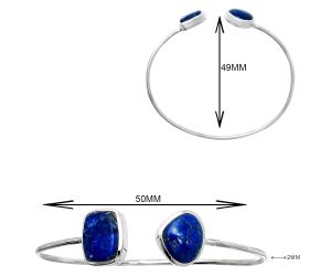 Lapis Lazuli Cuff Bangle Bracelet SDB5086 B-1004, 10x13 mm