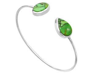 Green Matrix Turquoise Cuff Bangle Bracelet SDB5087 B-1004, 11x16 mm