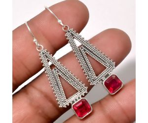 Artisan - Lab Created Pink Rubellite Earrings SDE17602 E-1168, 7x7 mm