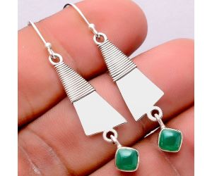 Natural Green Onyx Earrings SDE30760 E-1166, 5x5 mm