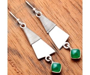Natural Green Onyx Earrings SDE30760 E-1166, 5x5 mm