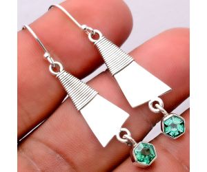 Lab Created Green Sapphire Earrings SDE30770 E-1166, 5x5 mm