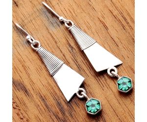 Lab Created Green Sapphire Earrings SDE30770 E-1166, 5x5 mm