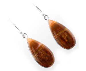 Natural Sandal Wood Earrings SDE33700 E-1001, 12x25 mm