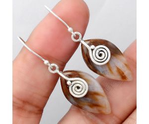 Spiral - Natural Sandalwood Earrings SDE34209 E-1137, 13x24 mm