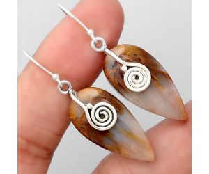 Spiral - Natural Sandalwood Earrings SDE34231 E-1137, 13x27 mm