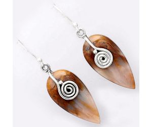 Spiral - Natural Sandalwood Earrings SDE34231 E-1137, 13x27 mm