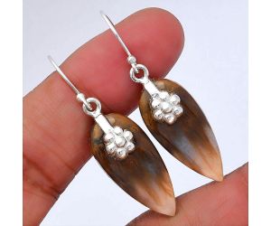 Natural Sandalwood Earrings SDE34349 E-1137, 11x26 mm