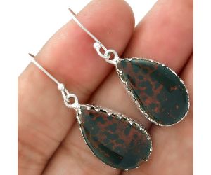 Natural Blood Stone - India Earrings SDE34577 E-1113, 12x21 mm