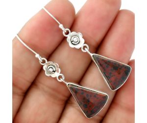 Natural Blood Stone - India Earrings SDE34579 E-1237, 13x18 mm