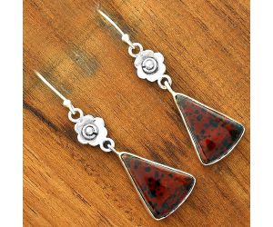 Natural Blood Stone - India Earrings SDE34579 E-1237, 13x18 mm