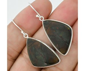 Natural Blood Stone - India Earrings SDE35764 E-1001, 15x25 mm