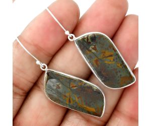 Natural Blood Stone - India Earrings SDE36030 E-1001, 14x31 mm