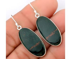 Natural Blood Stone - India Earrings SDE36845 E-1001, 12x26 mm