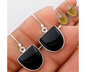 Natural Tektite Cab - Greek Earrings SDE37421 E-1001, 14x14 mm