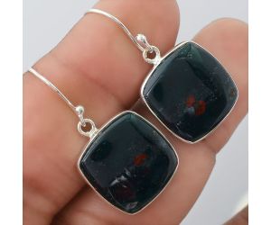 Natural Blood Stone - India Earrings SDE38288 E-1001, 16x16 mm