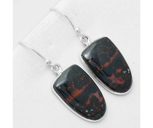 Natural Blood Stone Earrings SDE40412 E-1001, 12x20 mm