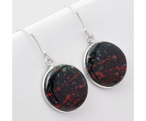 Natural Blood Stone - India Earrings SDE41031 E-1001, 17x17 mm
