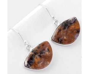 Natural Amethyst Sage Agate - Nevada Earrings SDE41511 E-1001, 13x20 mm