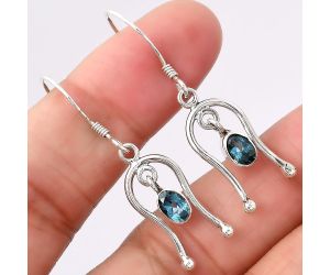 Lab Created London Blue Topaz Earrings SDE42230 E-1041, 4x6 mm