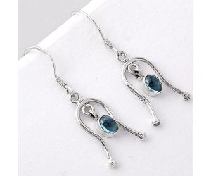 Lab Created London Blue Topaz Earrings SDE42238 E-1041, 4x6 mm