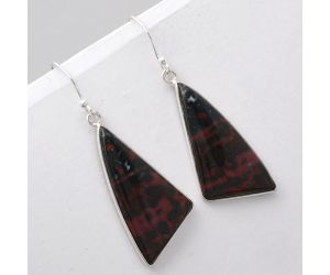 Natural Blood Stone - India Earrings SDE42868 E-1001, 15x31 mm