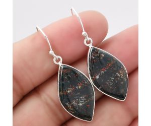 Natural Blood Stone - India Earrings SDE43052 E-1001, 14x24 mm