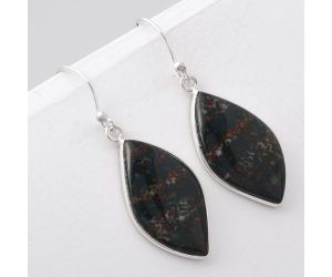 Natural Blood Stone - India Earrings SDE43052 E-1001, 14x24 mm