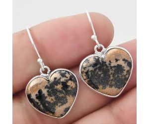 Valentine Gift Heart Russian Honey Dendrite Opal Earrings SDE44943 E-1022, 16x17 mm