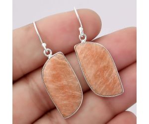 Natural Orange Amazonite Earrings SDE45654 E-1001, 13x27 mm