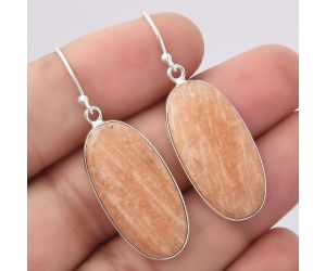 Natural Orange Amazonite Earrings SDE45661 E-1001, 14x27 mm