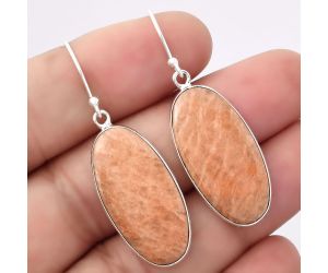 Natural Orange Amazonite Earrings SDE45662 E-1001, 14x28 mm