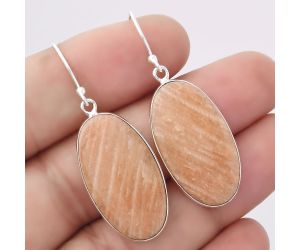 Natural Orange Amazonite Earrings SDE45671 E-1001, 15x27 mm