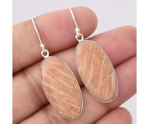 Natural Orange Amazonite Earrings SDE45684 E-1001, 14x28 mm